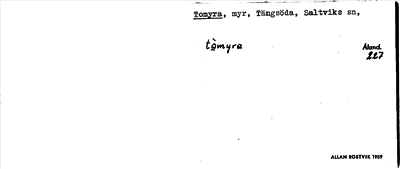 Bild på arkivkortet för arkivposten Tomyra