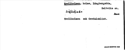 Bild på arkivkortet för arkivposten Trollholmen