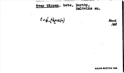 Bild på arkivkortet för arkivposten Tvar täppan