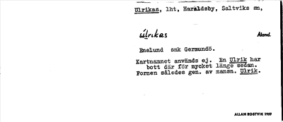 Bild på arkivkortet för arkivposten Ulrikas