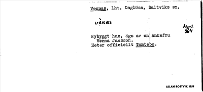 Bild på arkivkortet för arkivposten Vernas