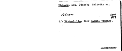 Bild på arkivkortet för arkivposten Vidmans