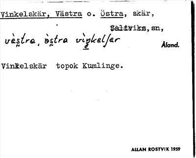 Bild på arkivkortet för arkivposten Vinkelskär, Västra o. Östra