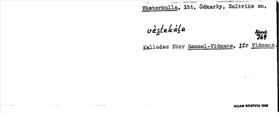 Bild på arkivkortet för arkivposten Västerkulla