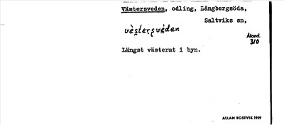 Bild på arkivkortet för arkivposten Västersveden