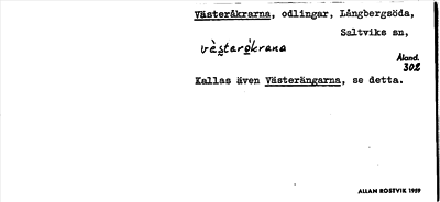 Bild på arkivkortet för arkivposten Västeråkrarna