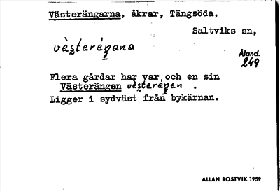 Bild på arkivkortet för arkivposten Västerängarna