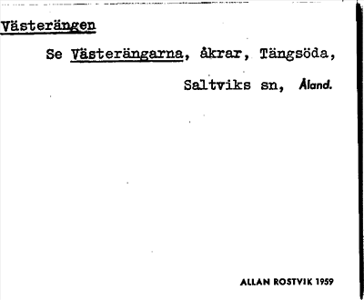Bild på arkivkortet för arkivposten Västerängen, se Västerängarna