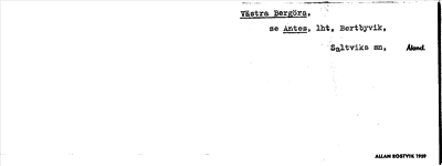 Bild på arkivkortet för arkivposten Västra Bergöra, se Antes