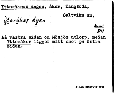 Bild på arkivkortet för arkivposten Ytteråkers ängen