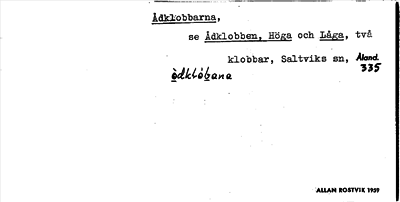 Bild på arkivkortet för arkivposten Ådklobbarna
