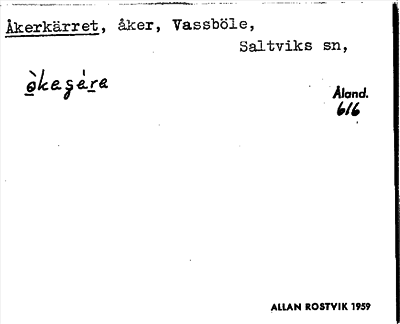 Bild på arkivkortet för arkivposten Åkerkärret