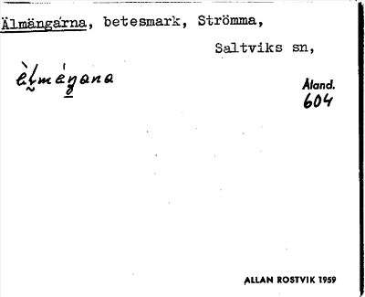 Bild på arkivkortet för arkivposten Älmängarna