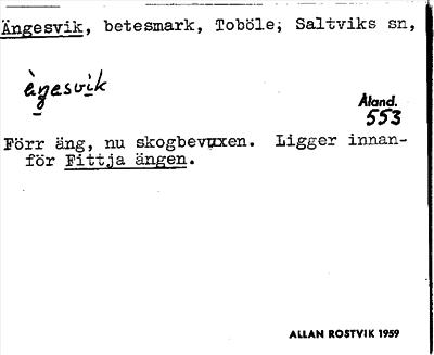 Bild på arkivkortet för arkivposten Ängesvik