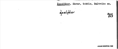 Bild på arkivkortet för arkivposten Äppelåker
