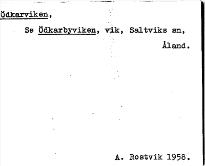 Bild på arkivkortet för arkivposten Ödkarviken, se Ödkarbyviken