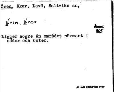 Bild på arkivkortet för arkivposten Ören