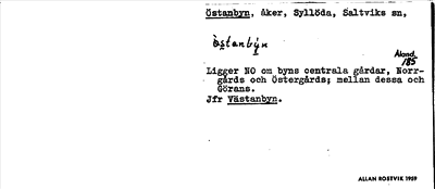Bild på arkivkortet för arkivposten Östanbyn