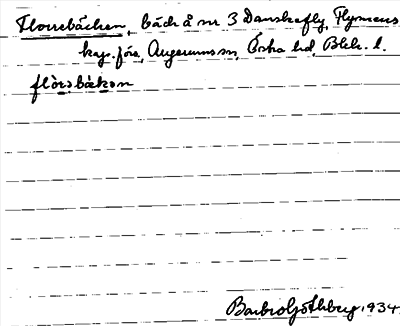 Bild på arkivkortet för arkivposten Florrebäcken