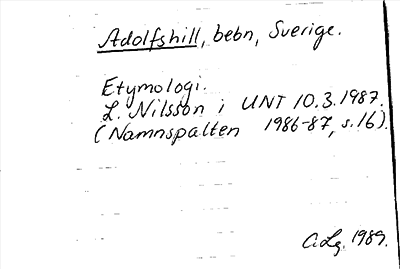 Bild på arkivkortet för arkivposten Adolfshill