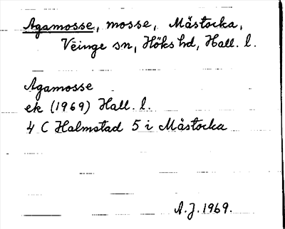 Bild på arkivkortet för arkivposten Agamosse
