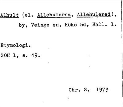 Bild på arkivkortet för arkivposten Alhult (el. Allehulorna, Allehulered)