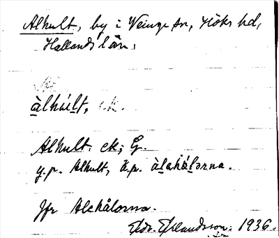 Bild på arkivkortet för arkivposten Alhult