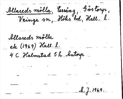 Bild på arkivkortet för arkivposten Allareds mölla