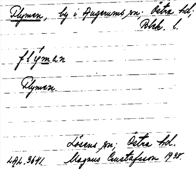 Bild på arkivkortet för arkivposten Flymen