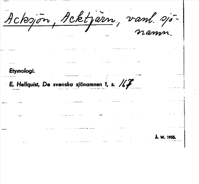Bild på arkivkortet för arkivposten Acksjön, Acktjärn
