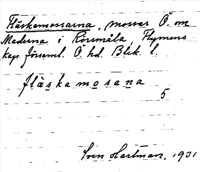 Bild på arkivkortet för arkivposten Fläskamossarna