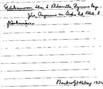 Bild på arkivkortet för arkivposten Fläskamossen
