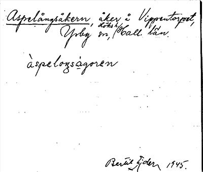 Bild på arkivkortet för arkivposten Aspelångsåkern