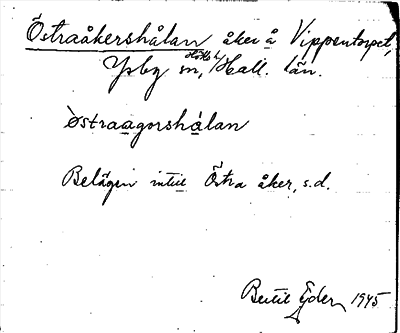 Bild på arkivkortet för arkivposten Östraåkershålan
