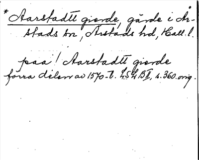Bild på arkivkortet för arkivposten *Aarstadtt gierde
