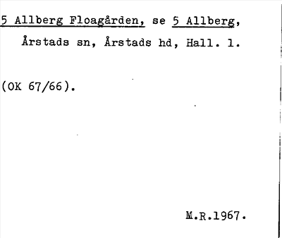 Bild på arkivkortet för arkivposten Allberg Floagården, se 5 Allberg