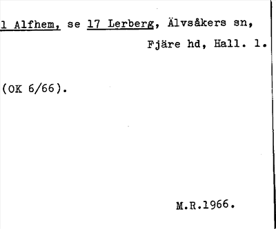 Bild på arkivkortet för arkivposten Alfhem, se 17 Lerberg