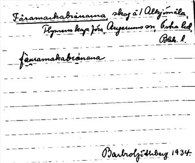 Bild på arkivkortet för arkivposten Fåramarkabrånarna