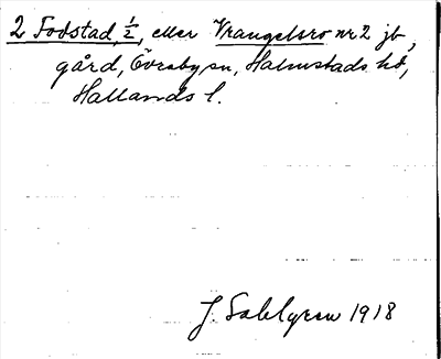 Bild på arkivkortet för arkivposten Fodstad eller Vrangelsro