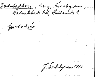 Bild på arkivkortet för arkivposten Fodstadberg