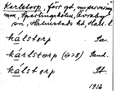 Bild på arkivkortet för arkivposten Karlstorp
