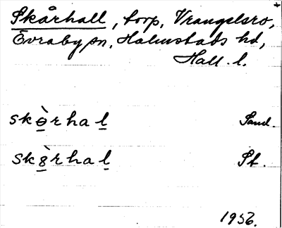 Bild på arkivkortet för arkivposten Skårhall
