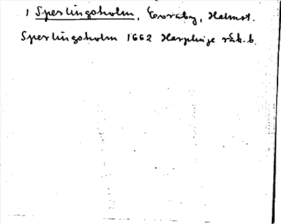 Bild på arkivkortet för arkivposten Sperlingoholm