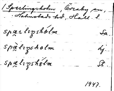 Bild på arkivkortet för arkivposten Sperlingsholm