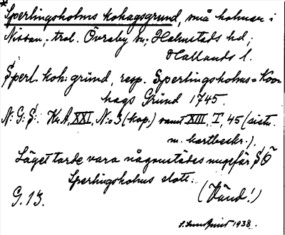 Bild på arkivkortet för arkivposten *Sperlingsholms kohagsgrund