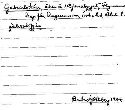 Bild på arkivkortet för arkivposten Gabrielskärr