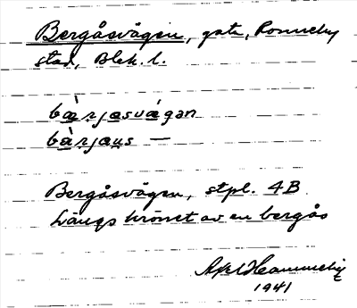Bild på arkivkortet för arkivposten Bergåsvägen