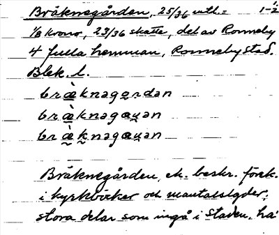 Bild på arkivkortet för arkivposten Bräknegården