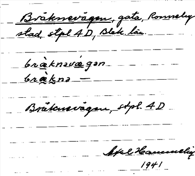 Bild på arkivkortet för arkivposten Bräknevägen
