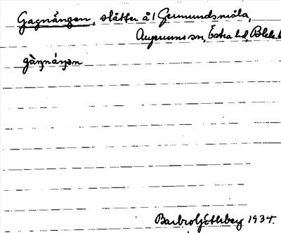 Bild på arkivkortet för arkivposten Gagnängen
